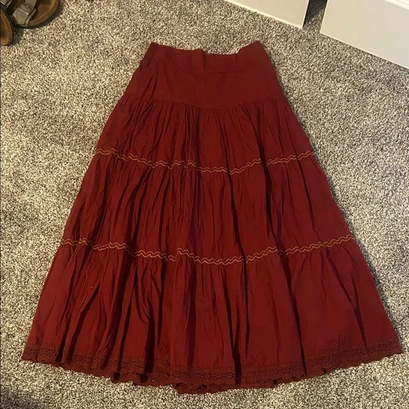 Anthropologie tiered lace Maxi Skirt - Picture 8 of 9